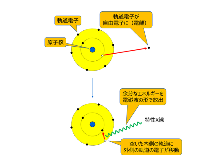 特性Ｘ線の放出図